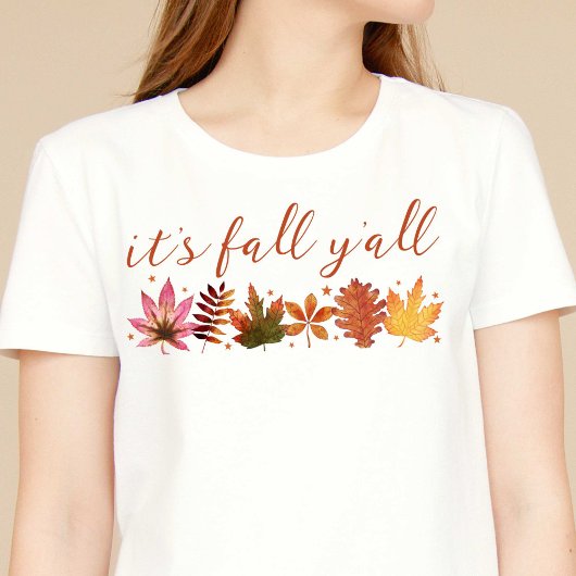 Het is Herfst Y'all Autumn Leaves Botanical T-shirt