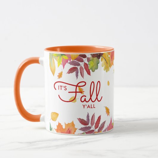 Het is Herfst Y'all Autumn Leaves Personalized Mok (Links)