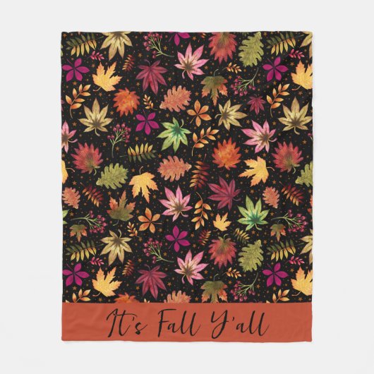 Het is Herfst Yall Autumn Leaves Thanksgiving Patt Fleece Deken (Voorkant)
