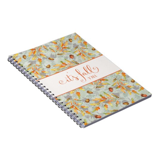 het is herfst y'all Autumn typografie Notitieboek (Rechterzijde)