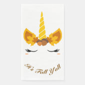 Het is Herfst Y'all Autumn Unicorn Party Servet (Voorkant)
