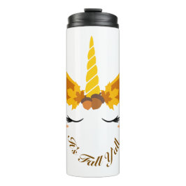 Het is Herfst Y'all Autumn Unicorn Roestvrij Tumbl Thermosbeker