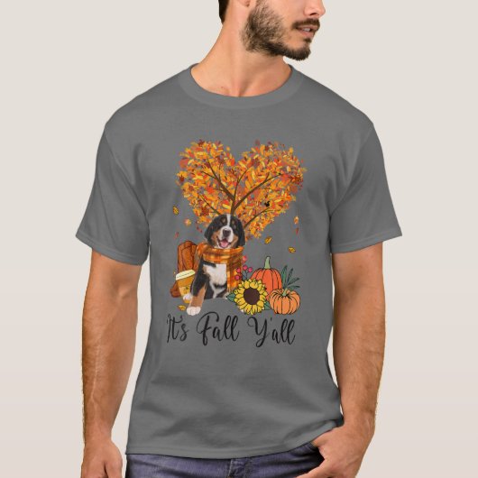 Het is Herfst Y'all Bernese Mountain Dog Thanksgiv T-shirt (Voorkant)