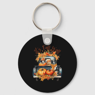 Het is Herfst Y'all Border Collie Pompoenen Truck  Sleutelhanger