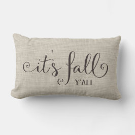 het is herfst y'all burlap typografie kussen