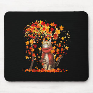 Het is Herfst Y'all Cat Leaf Herfst Hallo Tree Muismat