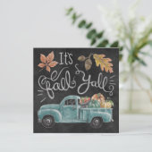 Het is Herfst Y'all - Chalkboard Truck Feestdagenkaart (Staand voorkant)