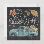 Het is Herfst Y'all - Chalkboard Truck Feestdagenkaart (Voorkant)