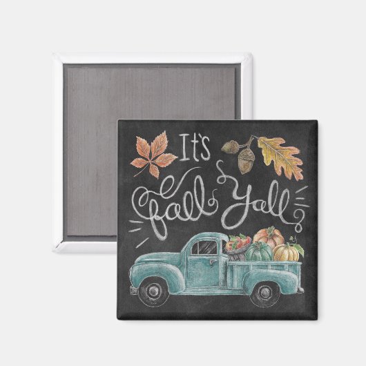 Het is Herfst Y'all - Chalkboard Truck Magneet (Voorkant / Achterkant)