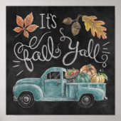 Het is Herfst Y'all - Chalkboard Truck Poster (Voorkant)
