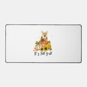 Het is Herfst Y'all Corgi Pumpkin-Thanksgiving Bureaumat