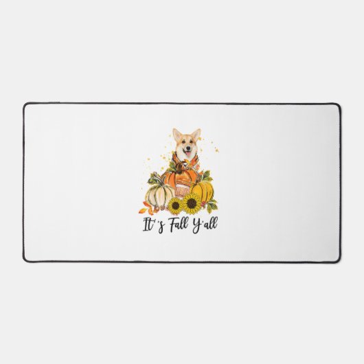Het is Herfst Y'all Corgi Pumpkin-Thanksgiving Bureaumat (Voorkant)