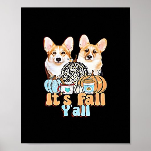 Het is Herfst Y'all Corgis Unique Aesthetic Poster (Voorkant)