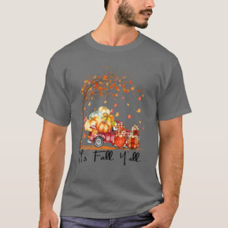 Het is Herfst Y'all Couple Gnomen Boerderij Truck  T-shirt