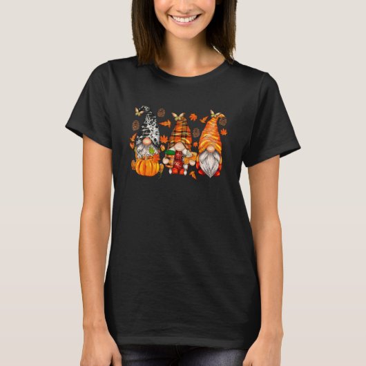 Het is Herfst Y'all Cute Gnomes Pumpkin Autumn Tre T-shirt (Voorkant)