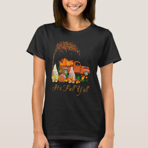 Het is Herfst Y'all Cute Gnomes Pumpkin Truck Autu T-shirt