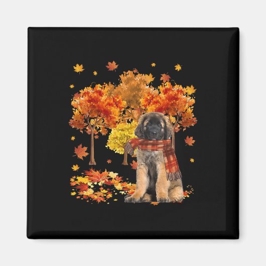 Het is Herfst Y'all Cute Leonberger Autumn Tree He Magneet (Voorkant)
