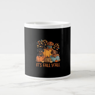 Het is Herfst Y'all Dachshund Pompoenen Herfst Kla Grote Koffiekop