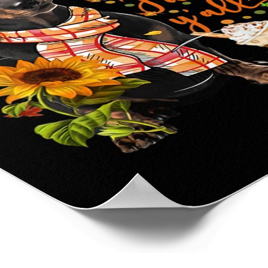 Het is Herfst Y'all Dachshund Thanksgiving Hallowe Poster (Hoek)