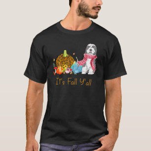 Het is Herfst Y'all English Sheepdog Herfst Scarf T-shirt