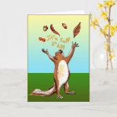 Het is Herfst Y'All Fabric Font Squirrel Nut Leave Kaart (Gele Bloem)