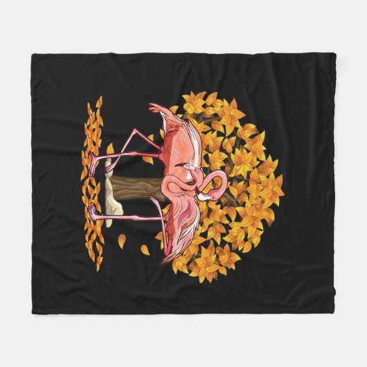 Het is Herfst Y'all Flamingo Thanksgiving Hallowee Fleece Deken (Voorkant (Horizontaal))