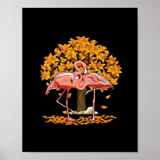 Het is Herfst Y'all Flamingo Thanksgiving Hallowee Poster