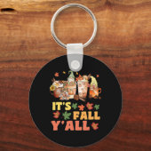 Het is Herfst Y'all Football Gnome Happy Herfst Y' Sleutelhanger (Voorkant)