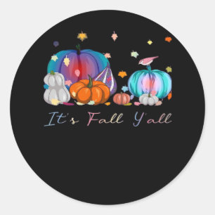 Het is Herfst Y'all Funny Magic Halloween pompoen  Ronde Sticker