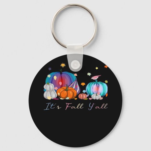 Het is Herfst Y'all Funny Magic Halloween pompoen Sleutelhanger (Voorkant)