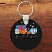 Het is Herfst Y'all Funny Magic Halloween pompoen Sleutelhanger (Voorkant)
