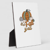 Het is Herfst Y'all, Funny Pumpkins Leopard Patter Fotoplaat (Zijkant)