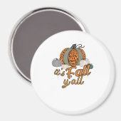 Het is Herfst Y'all, Funny Pumpkins Leopard Patter Magneet (Voorkant / Achterkant)