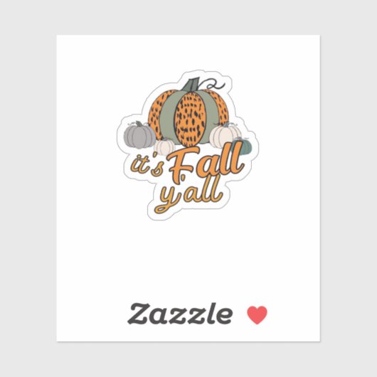 Het is Herfst Y'all, Funny Pumpkins Leopard Patter Sticker (Vel)