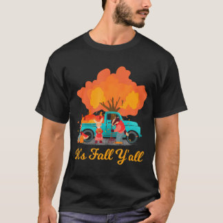 Het is Herfst Y'all Gnome Dwarf Autumn Leaves Herf T-shirt