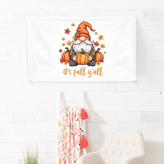 Het is Herfst Y'all Gnomes Pumpkin Autumn Thanksgi Spandoek (Insitu)