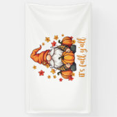 Het is Herfst Y'all Gnomes Pumpkin Autumn Thanksgi Spandoek (Verticaal)