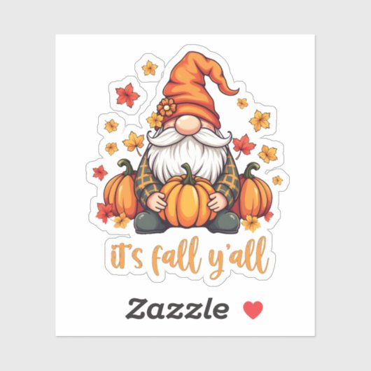 Het is Herfst Y'all Gnomes Pumpkin Autumn Thanksgi Sticker (Vel)