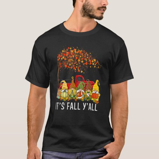 Het is Herfst Y'all Gnomes Pumpkin Autumn Vibes Be T-shirt (Voorkant)