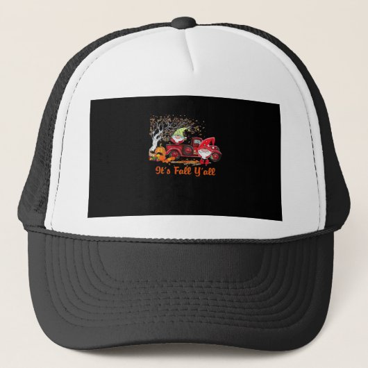 Het is Herfst Y'all Gnomes Pumpkin Spice Trucker Pet (Voorkant)