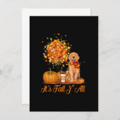 Het is Herfst Y'All Golden Retrievers Dog Hallowee Kaart (Voorkant / Achterkant)