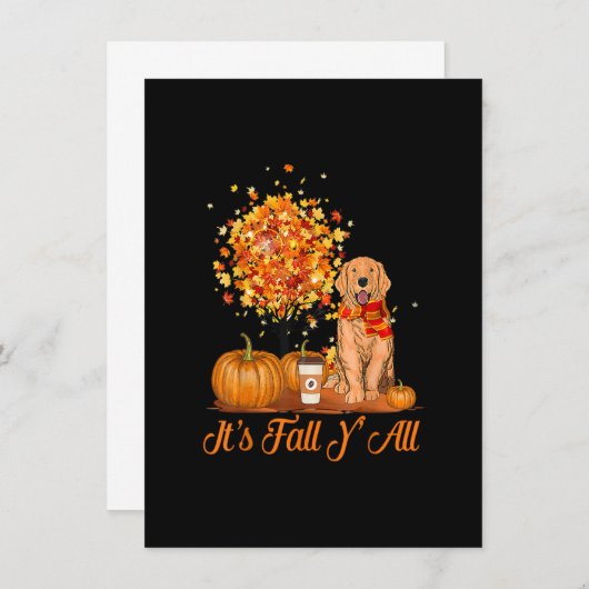 Het is Herfst Y'All Golden Retrievers Dog Hallowee Kaart (Voorkant / Achterkant)