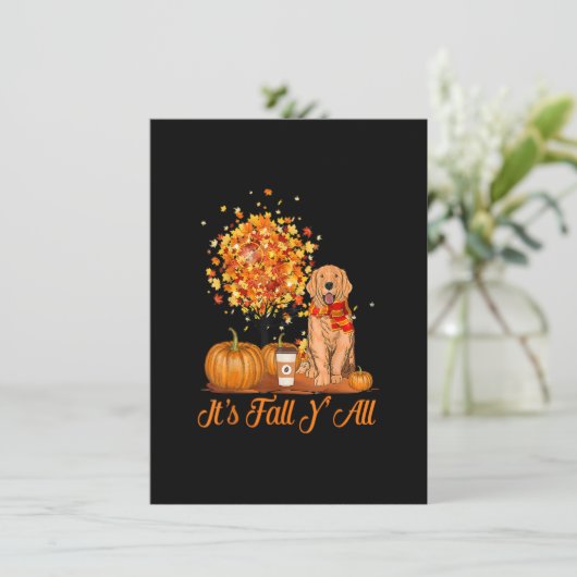 Het is Herfst Y'All Golden Retrievers Dog Hallowee Kaart (Staand voorkant)