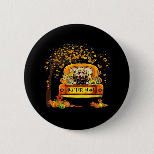 Het is Herfst Y'all Goldendoodle Thanksgiving Pomp Ronde Button 5,7 Cm
