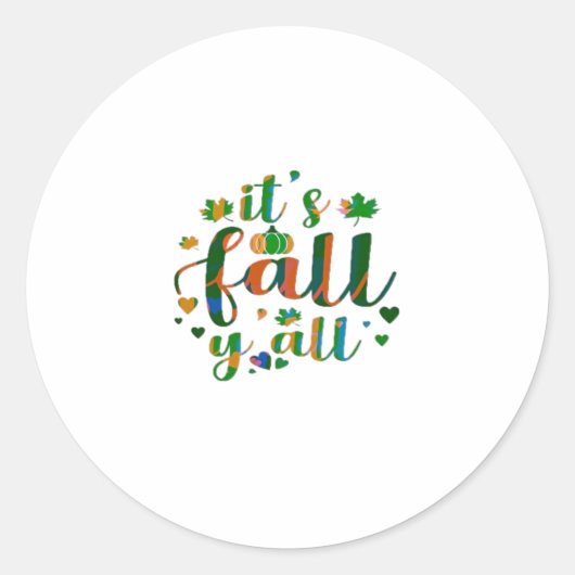 Het is Herfst Y'all grafische stijl Ronde Sticker (Voorkant)