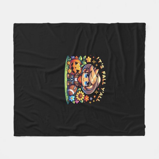 Het is Herfst Y'all Graphic Creative Casual Fleece Deken (Voorkant (Horizontaal))