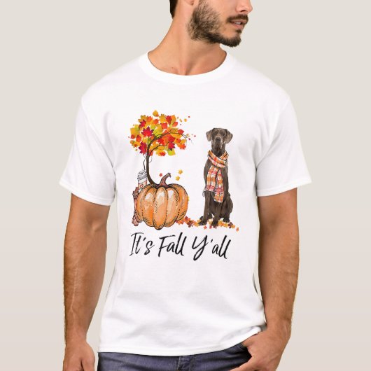 Het is Herfst Y'all Great Dane Halloween T-shirt (Voorkant)