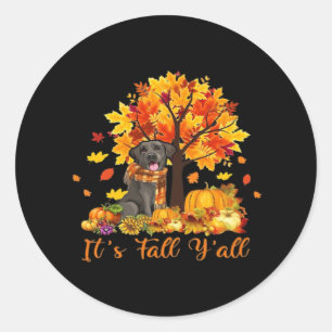 Het is Herfst Y'all Halloween Autumn Retro Grafisc Ronde Sticker
