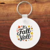 Het is Herfst Yall Halloween Bats Pompoen Herfst H Sleutelhanger (Voorkant)