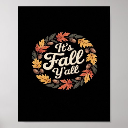 Het is Herfst Y'all Halloween Bats Pumpkin Herfst Poster (Voorkant)